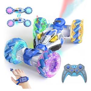 lot 20310 image: FLUESTON Gesture Sensing RC Stunt Cars - Toys for Boys Girls 6-12  Easter Basket Stuffer for Kids  4WD 360° Rotating Remote Control Transform Car  All-Terrain Off Road Vehicle with Lights Music