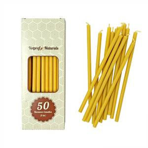 lot 20326 image: 50 Natural 100% Pure Raw Beeswax Taper Candles (6) Honey Scent Birthday Cake, Dripless, Smokeless, Nontoxic, Cotton Wick
