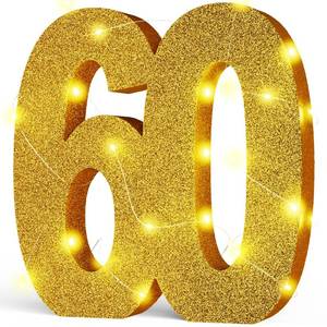 lot 20332 image: Usongshine11.8 Inch Gold Glitter Number Birthday Party Decorations, 60th Centerpiece Table Shining Golden Digit for New Year,Graduation,Bridal Shower,Thanksgiving,Halloween,Anniversary Party Supplies
