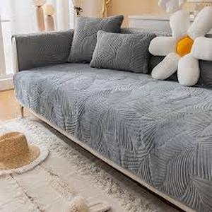 lot 1066 image: Gianmew Small Gray Plush Sofa Cover