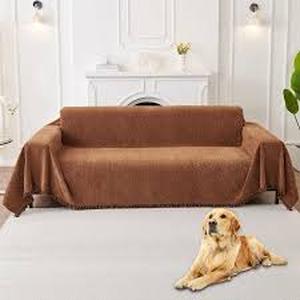 lot 3910 image: Haomaijia Solid Color Sofa Cover Brown