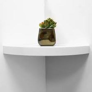 lot 4175 image: White Corner Floating Shelf Bracket