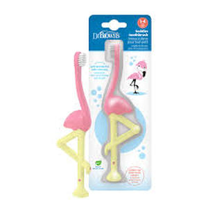lot 12448 image: Dr. Browns Flamingo Toddler Toothbrush