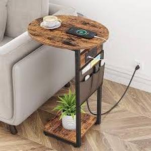 lot 15401 image: Vagusucc C Shaped End Table Small Couch Side Table