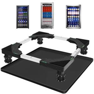 lot 3915 image: Nefish Mini Fridge Stand with 23.6 x 23.6 x 0.8 Silicone Drip Tray with Raised Edge Mini Refrigerator Stand with Mat Portable Washer and Dryer Pedestal