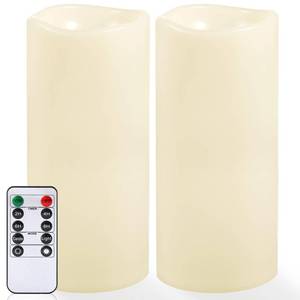 lot 3916 image: NURADA Large Outdoor Flameless Candles 12 x 5 - Waterproof LED Pillar Flickering Candle Battery Operated with Timer Remote Control for Patio Porch Lanterns Decor - Long Lasting Set of 2