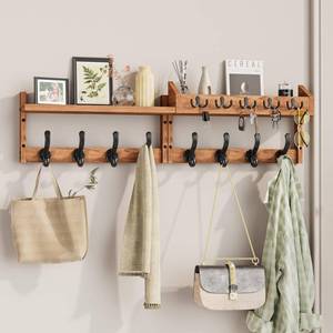 lot 3919 image: Evermagin 35 Coat Rack Wall Mount with Shelf, 4 in 1 Wall Mounted Coat and Key Hanger with 13 Hooks, Entryway Key Holder with Mail Holder for Living Room, Bedroom