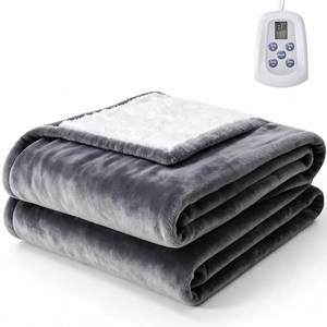 lot 3923 image: Sweetcrispy Heated Blanket Twin Size, 62x84 Heating Electric Blanket with 10 Heat Levels and Auto-Off, Washable Dual-Sided Flannel & Sherpa Fabric Electric Blanket Warmer ETL Certificated