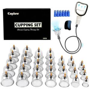 lot 3936 image: Cupluw Cupping Kit for Massage Therapy - 32 Cups Professional Chinese Cupping Set with Magnetics, Vacuum Cupping Therapy Set for Cellulite Reduction Muscle Pain Relief with Manual Pump