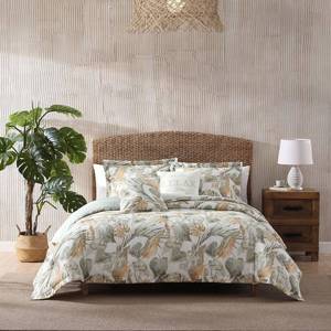 lot 3941 image: Tommy Bahama - King Duvet Cover Set, 100% Natually Soft & Textured Cotton Bedding, Button Closure, Corner Ties & Durable Stitching, 3 Piece Bed Set with Matching Pillowcases (Raw Coast Green)