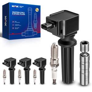 lot 4249 image: KAX OEM Performance Set of 4 Ignition Coil Pack & Iridium Spark Plugs wTool for Ford Focus Edge Escape Explorer Fusion Mustang Taurus EcoSport, Jaguar F-Pace XE XF, Lin MKC MKT MKZ, LR2 UF670