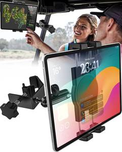 lot 4265 image: GDZN Golf Cart Tablet Holder, 360° Rotatable Metal Square Pole Clamp for EZGOClub CarYamahaIcon, Heavy Duty Anti-Shake Mount Fits iPad Pro Air Mini, Galaxy Tab, Z Fold, Fire HD 4-13 Devices