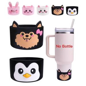 lot 4273 image: SEVENKA 2 Cute Animal Silicone Boot for Stanley Boot, Dog & Penguin Bottom Protector Cover for Stanley Cup Boot 40oz 30oz Tumblers Protective Sleeve, Anti-Slip, Scratch-Resistant, Washable