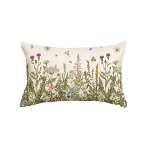 lot 4276 image: AVOIN colorlife Wildflowers Fall Throw Pillow Cover, 12 x 20 Inch Flower Cushion Case Decoration for Sofa Couch