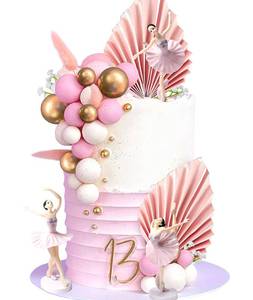 lot 4280 image: Ballerina Tutu Ballet Dancer Girls Cake Decoration Dancing Cake Dessert Muffin Decoration for Wedding Baby Shower Birthday Party