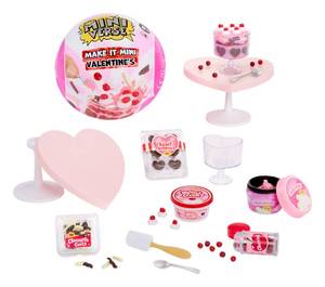 lot 4289 image: MGAs Miniverse Make It Mini Valentines Mini Collectibles, Blind Pack, Valentines Day, Seasonal, Sweetheart, DIY, Crafts, Resin, Replica Food, Not Edible, Collectors, 8