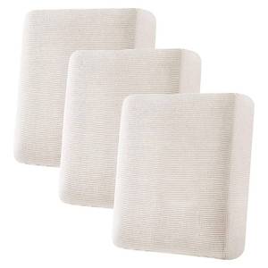 lot 4292 image: H.VERSAILTEX Super Stretch Individual Seat Cushion Cover Sofa Covers Couch Cushion Covers Slipcover Sets Thick Jacquard Textured Twill Fabric (3 Piece Sofa Cushion Covers, Ivory)