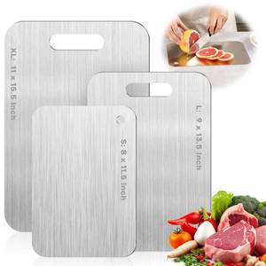 lot 4298 image: Katuchef Titanium Cutting Boards for Kitchen 100% Pure Ti Katu chef Titanium Cutting Board set Double Sided Non Toxic Titanware Chopping Board,Durable Dishwasher Safe Cutting Boards(1PC-XL-11x15.5In)