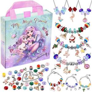 lot 4302 image: Charm Bracelet Making Kit & UnicornMermaid Girl Toy- ideal Crafts for Ages 8-12 Girls who Inspire Imagination and Create Magic with Art Set and Jewelry Making Kit