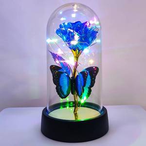 lot 4309 image: Rose Flower for Mothers Day Ideas, Mothers Day Flowers Gifts for Mom Wife from Daughter Son Husband, Forever Galaxy Rosas Eternas,Light Up Flower In Glass Dome, birthday Butterfly Gifts for women