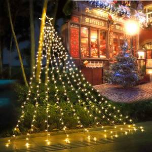 lot 4311 image: Qulist Christmas Decoration Star Lights Outdoor, 320 LED 16.4Ft Christmas Tree Toppers String Lights 8 Modes& Waterproof for Halloween Christmas New Year Holiday Birthday (Iron-Warm White)