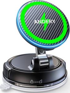 lot 4317 image: ANDERY Only for iPhone Magsafe Car Mount Charger 15W Wireless Faster Charging, 78LBS Strongest Suction, 2400gf Strongest Magnetic 360° Adjustable Car Phone Holder for All Smartphones & Cars