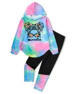 lot 4318 image: Auiopila Girls Clothes Tie Dte Sweetshirt Top and Legging Pants Girls Outfits Sets