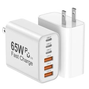 lot 4324 image: USB C Charger Block, 2-Pack 65W 6-Port USB C Wall Charger iPhone Charger Fast Charging PD Power AdapterQC Wall Plug Multiport Type C Brick Chargers for iPhone 17 16 15 14 13 12 11 Pro Max XS,Samsung