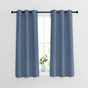 lot 4334 image: NICETOWN Bedroom Blackout Curtains and Drapes 48 Long 2 Panels Set - Window Treatment Thermal Insulated Solid Grommet Window Treatment for Home Office (Stone Blue, W37 x L48)