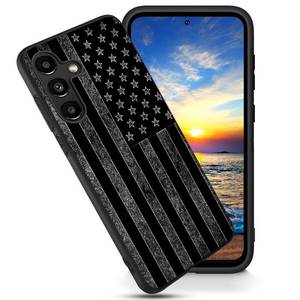 lot 4344 image: FGDRFGRW Designed for Galaxy S25 Plus Case,Soft Frosted TPU Ultra Thin Cover,Shock-Absorption,Anti-Scratch Protective Case for Samsung Galaxy S25 Plus 6.7,Black and White American Flag
