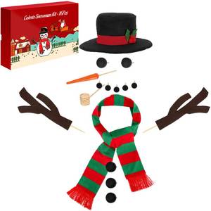 lot 4347 image: Colovis 16Pcs Build a Snowman Kit, Outdoor Winter Snowman Decorating Supplies Snow Toys for Christmas, Holiday Party Decor (Red & Green Scarf)