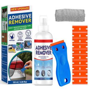 lot 4354 image: Adhesive Remover Spray, Sticker Remover Cleaning Multi-Surface Residue, Glue Remover for Tap, Decals, Glue, Chewing Gum, from Car, Windows, Glass, Plastic, Label Remover with Scraper and Towel