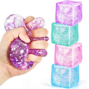 lot 4365 image: UGYWI Squishy Fidget Toys for Kids & Adults 4 Pack Cube Sensory Squeeze Toy-Large Size 2.16, Stress Anxiety Relief Balls, Gifts for Girls Boys Teens Party Favors, Toys for Ages 3 6 7 8 12 Years Old