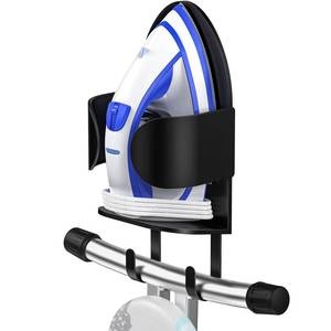 lot 5834 image: ORLESS Metal Large Ironing Board Holder Wall Mount, Ironing Board Hanger, Iron Board Holder, Iron Board Hook Wall Mount, for Laundry Rooms (Black)