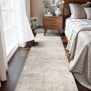 lot 5854 image: Hallway 2x8 Washable Runner Rug Abstract Stain Resistant Entryway Kitchen Area Rugs Farmhouse Soft Bathroom Bedroom Print Floor Mat Thin Non-Slip Indoor Carpet for Living Room Laudry(2x8,BeigeCream)