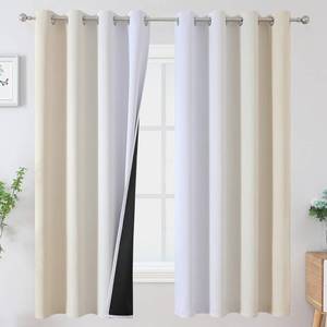 lot 5887 image: Estelar Textiler Beige and Grayish White Blackout Curtains & Drapes for Bedroom, Thermal Insulated Ombre Blackout Drapes, Full Room Darkening Energy Saving Curtains for Living Room, 52Wx63L, 2 Panels