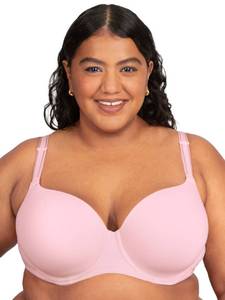 lot 6092 image: Fruit of The Loom Womens Fit for Me 360 Stretch Plus Size Cotton T-Shirt Bra, Blushing Rose, 42 42DDD US