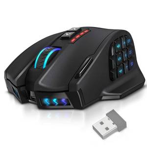 lot 6095 image: UtechSmart Venus Pro RGB Wireless MMO Gaming Mouse, 16,000 DPI Optical Sensor, 2.4 GHz Transmission Technology, Ergonomic Design, 16M Chroma RGB Lighting, 16 programmable Buttons, Up to 70 Hours missing wireless USB dongle