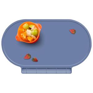 lot 6116 image: Placemat for Baby, Silicone Baby Toddlers Non-Slip Tablemats Stain Resistant Anti-Skid Reusable Dishwasher Safe Table Mats (Lake Blue)