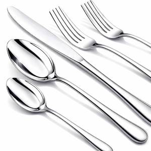 lot 6117 image: NICE KITCHEN Silverware Set, 40 Piece Stainless Steel Cutlery Sets for 8, Heavy Duty Flatware, Mirror Polished Forks Spoons and Knives Set, Reusable Utensils for Home Kitchen, Dishwasher Safe