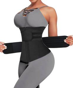 lot 6123 image: Lover-Beauty Waist Trainer for Women Plus Size Two Belts Neoprene Workout Corset Waist-Trainer Cincher Trimmer Sauna Belt Zipper