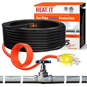 lot 6132 image: HEATIT Pipe Wrap Heat Tape - Efficient Pipe Freeze Protection, Trusted Performance, CSA & ETL Certified Pipe Heat Tape, Keeps Pipes Ice-Free, Reliable Choice, Hassle-Free,HISD 80ft, 7wft, 120V