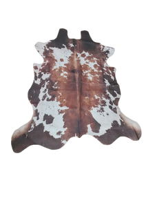Brown and White Cowhide Area Rug