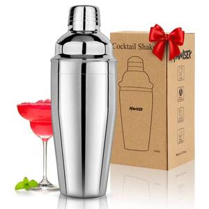 lot 6166 image: Cocktail Shaker 24oz Martini Shaker Drink Shaker Bar tools with Built-In Strainer for Bartender, Professional 188 Stainless Steel Margarita Mixer for Mixed Drinks