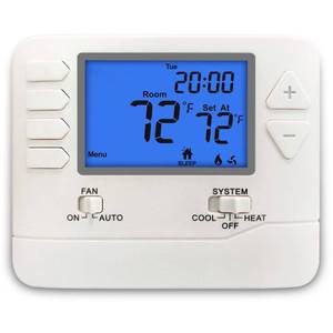 lot 6176 image: ELECTECK 5-1-1 Day Programmable Digital Thermostat for Home, up to 1 Heat1 Cool with Large LCD Display, Compatible with Single Stage Electrical and Gas System, White
