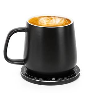 lot 6196 image: APEKX Warm Cup Coffee Mug Warmer Set - Smart Stable Constant Temperature 131°F, 15W Wireless Charging, 12.8 oz Capacity - Supports USB-C Interface, Automatic Power OnOff Function (4 H). (Black)