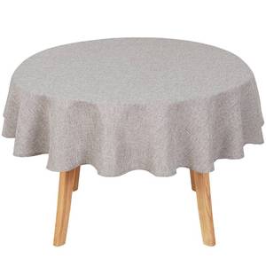 lot 6198 image: Hiasan 60 Inch Linen Round Table Cloth - Wrinkle and Stain Resistant Washable Polyester Fabric Table Cloth for Dining Room Kitchen Party, Stone