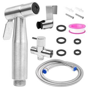 lot 6203 image: Handheld Bidet Sprayer for Toilet, Adjustable Water Pressure with Hose for Feminine Wash, Stainless Steel Toilet Bidet for Baby Diaper Sprayer