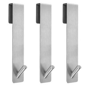 lot 6207 image: Kontoyo Shower Door Hooks(7.5 Inch),Extended Over Door Hooks for Bathroom Frameless Glass Shower Door,Stainless Steel Towel Hooks,Heavy Duty Rack Hooks for Robe,Towel-3 Pack-Silver