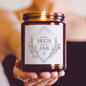 lot 6222 image: ThreeKin Warm Hugs Scented Candles for Home, Natural Soy Wax, Relaxing Aromatherapy Gifts, Essential Oils Scented, Long-Lasting Candle Burns for 75-Hours, Lemongrass Lavender Scent